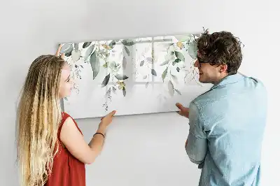 Magnetisk tegnetavle med motiv af planteblade