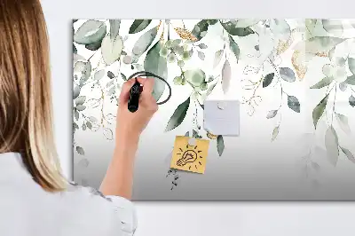 Magnetisk tegnetavle med motiv af planteblade