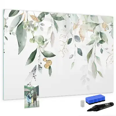 Magnetisk tegnetavle med motiv af planteblade
