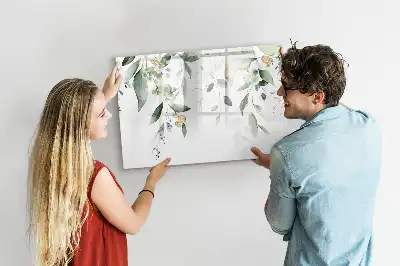 Magnetisk tegnetavle med motiv af planteblade