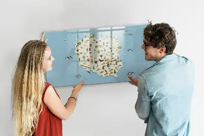 Magnetisk skrivetavle med kort over Polens dyr