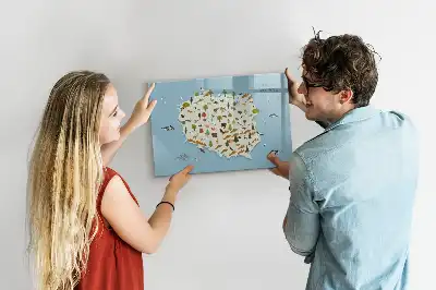Magnetisk skrivetavle med kort over Polens dyr