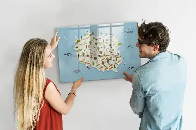 Magnetisk skrivetavle med kort over Polens dyr