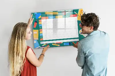 Magnetisk skrivetavle med skoleskema