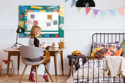 Magnetisk skrivetavle med skoleskema