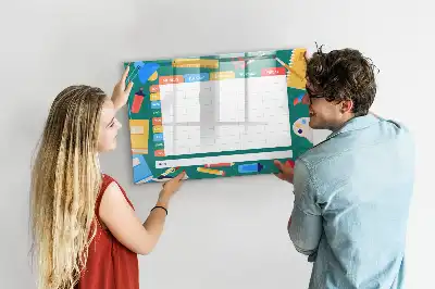 Magnetisk skrivetavle med skoleskema