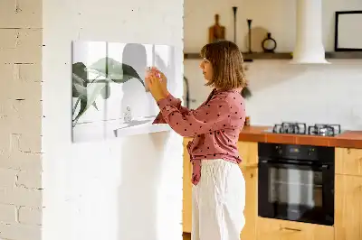 Magnetisk tegnetavle med motiv af abstrakte blade