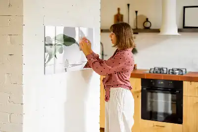 Magnetisk tegnetavle med motiv af abstrakte blade