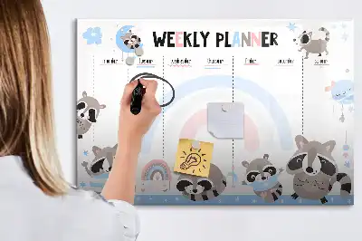 Ugeplanner til børn magnetisk skrivetavle