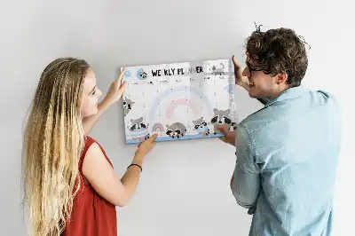 Ugeplanner til børn magnetisk skrivetavle