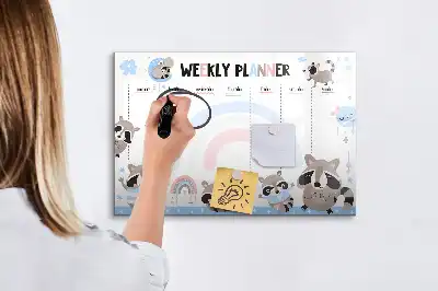 Ugeplanner til børn magnetisk skrivetavle