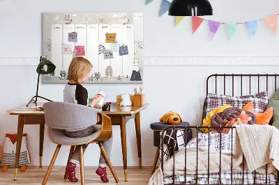 Magnetisk tegnetavle ugeplanner med dyr