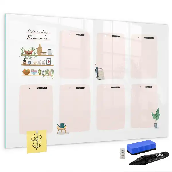 Ugeplanner med magnetisk overflade til tegning