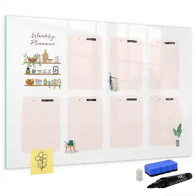 Ugeplanner med magnetisk overflade til tegning