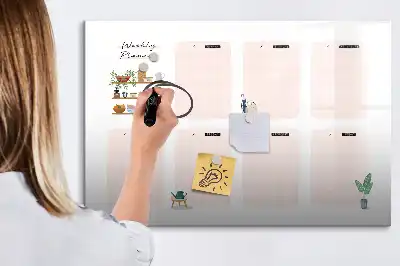 Ugeplanner med magnetisk overflade til tegning