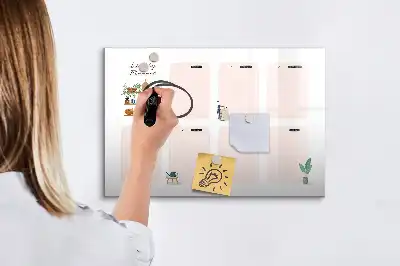 Ugeplanner med magnetisk overflade til tegning