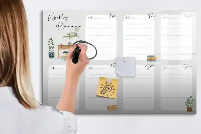 Magnetisk ugeplanlægger skrivetavle