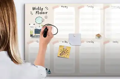 Ugeplanlægger magnetisk tavle til tegning