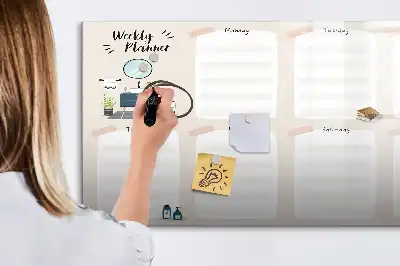 Ugeplanlægger magnetisk tavle til tegning