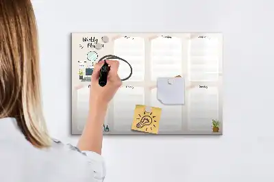 Ugeplanlægger magnetisk tavle til tegning