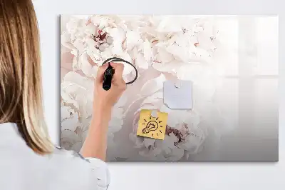 Magnetisk skrivetavle med motiv af pæoner