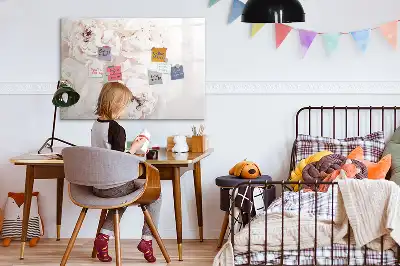 Magnetisk skrivetavle med motiv af pæoner