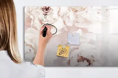 Magnetisk skrivetavle med motiv af pæoner