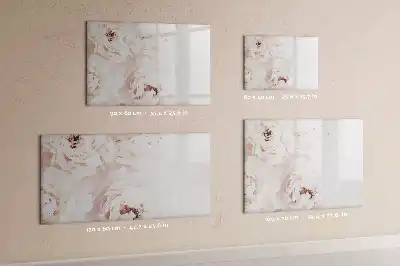 Magnetisk skrivetavle med motiv af pæoner