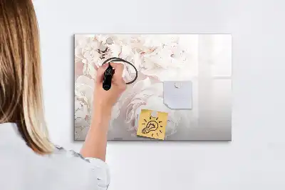 Magnetisk skrivetavle med motiv af pæoner