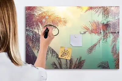 Magnetisk tegnetavle med motiv af tropiske palmer