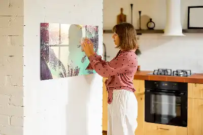 Magnetisk tegnetavle med motiv af tropiske palmer
