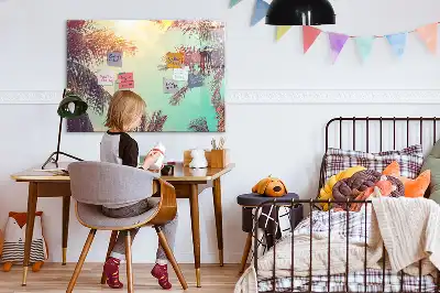Magnetisk tegnetavle med motiv af tropiske palmer