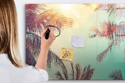 Magnetisk tegnetavle med motiv af tropiske palmer