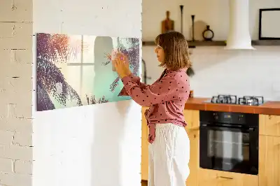 Magnetisk tegnetavle med motiv af tropiske palmer