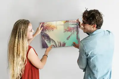 Magnetisk tegnetavle med motiv af tropiske palmer
