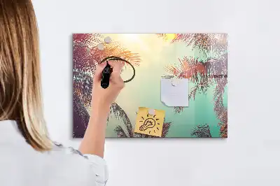 Magnetisk tegnetavle med motiv af tropiske palmer