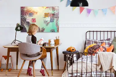 Magnetisk tegnetavle med motiv af tropiske palmer