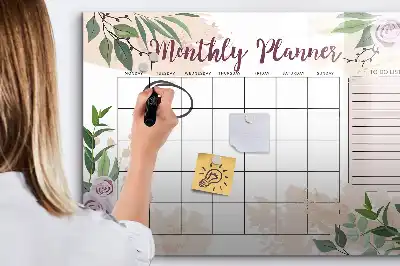 Magnetisk skrivetavle med rosenmotiv