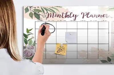 Magnetisk skrivetavle med rosenmotiv
