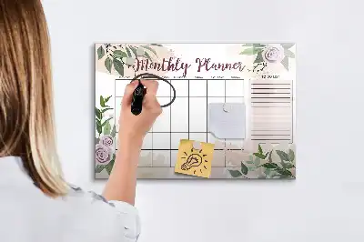 Magnetisk skrivetavle med rosenmotiv