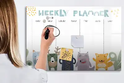 Magnetisk ugeplan til børn skrivetavle