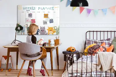 Magnetisk ugeplan til børn skrivetavle