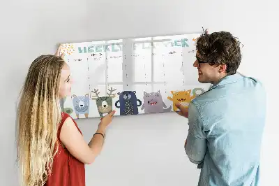 Magnetisk ugeplan til børn skrivetavle