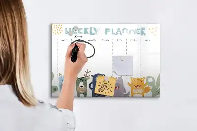 Magnetisk ugeplan til børn skrivetavle