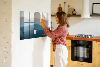 Magnetisk skrivetavle med landskabsabstraktion