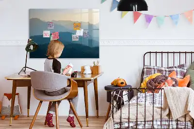 Magnetisk skrivetavle med landskabsabstraktion