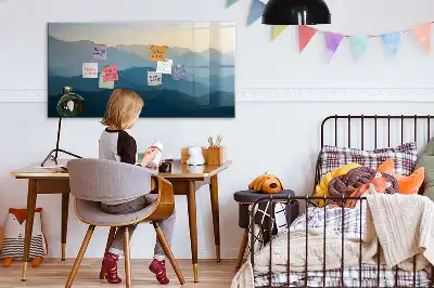Magnetisk skrivetavle med landskabsabstraktion