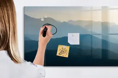 Magnetisk skrivetavle med landskabsabstraktion