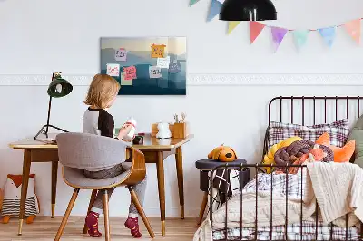 Magnetisk skrivetavle med landskabsabstraktion