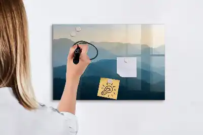 Magnetisk skrivetavle med landskabsabstraktion